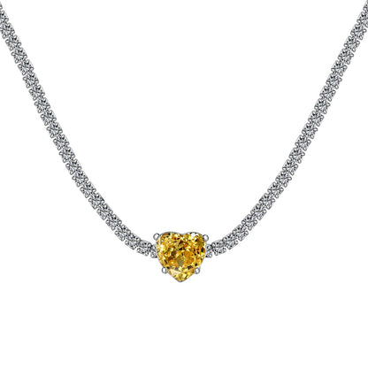 2.0 Carat Sparkling Tennis Heart Cut Necklace