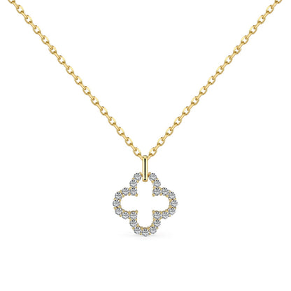 Four-Leaf Clover Hollow Design Exquisite Necklace