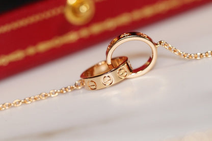 [Love More]LOVE NECKLACE PINK GOLD AND SILVER