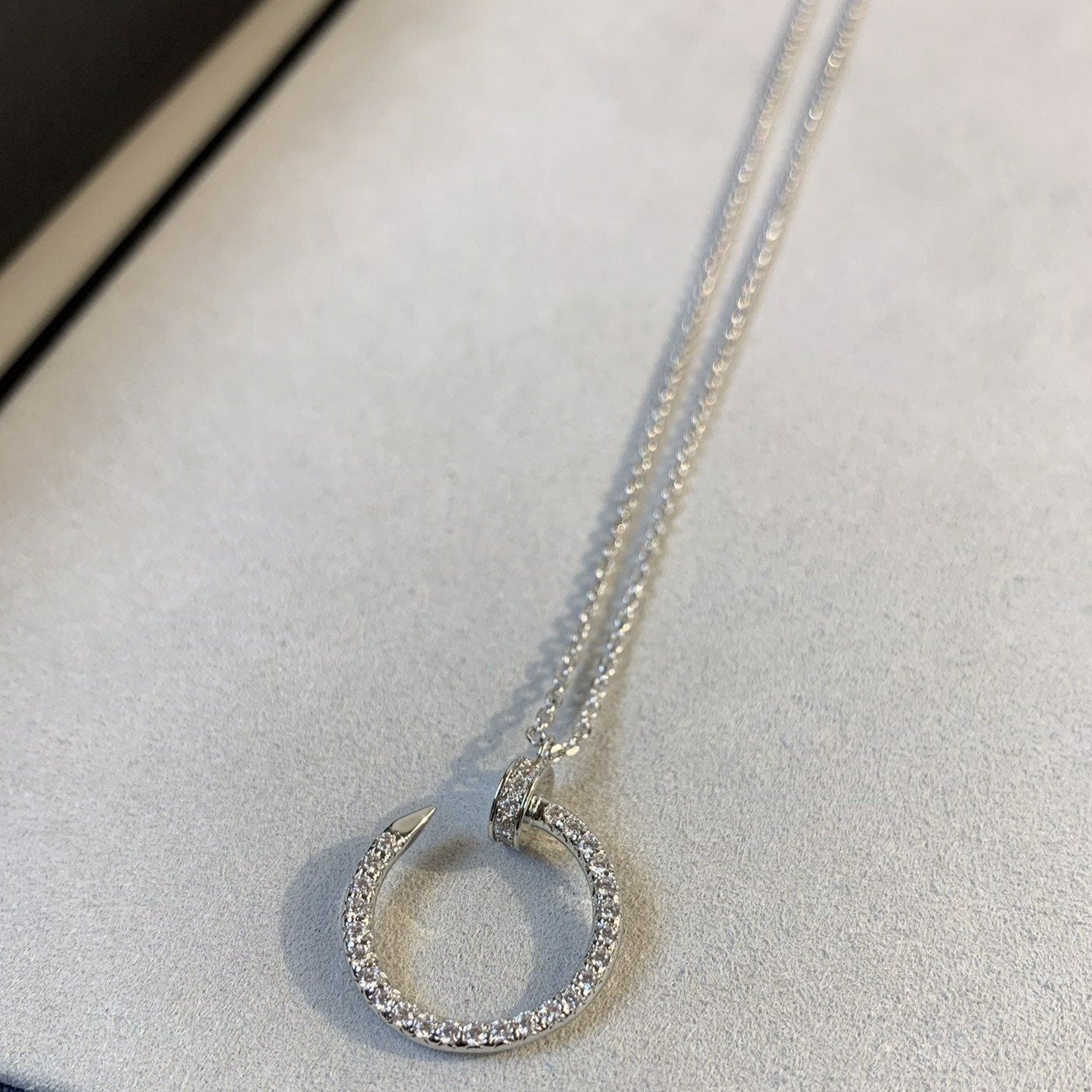 [Love More]JUSTE NECKLACE SILVER DIAMONDS