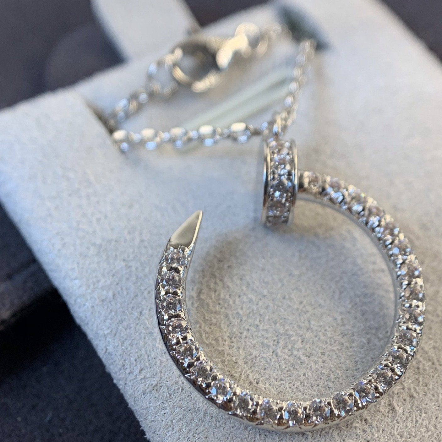 [Love More]JUSTE HALSKETTE SILBER DIAMANTEN 