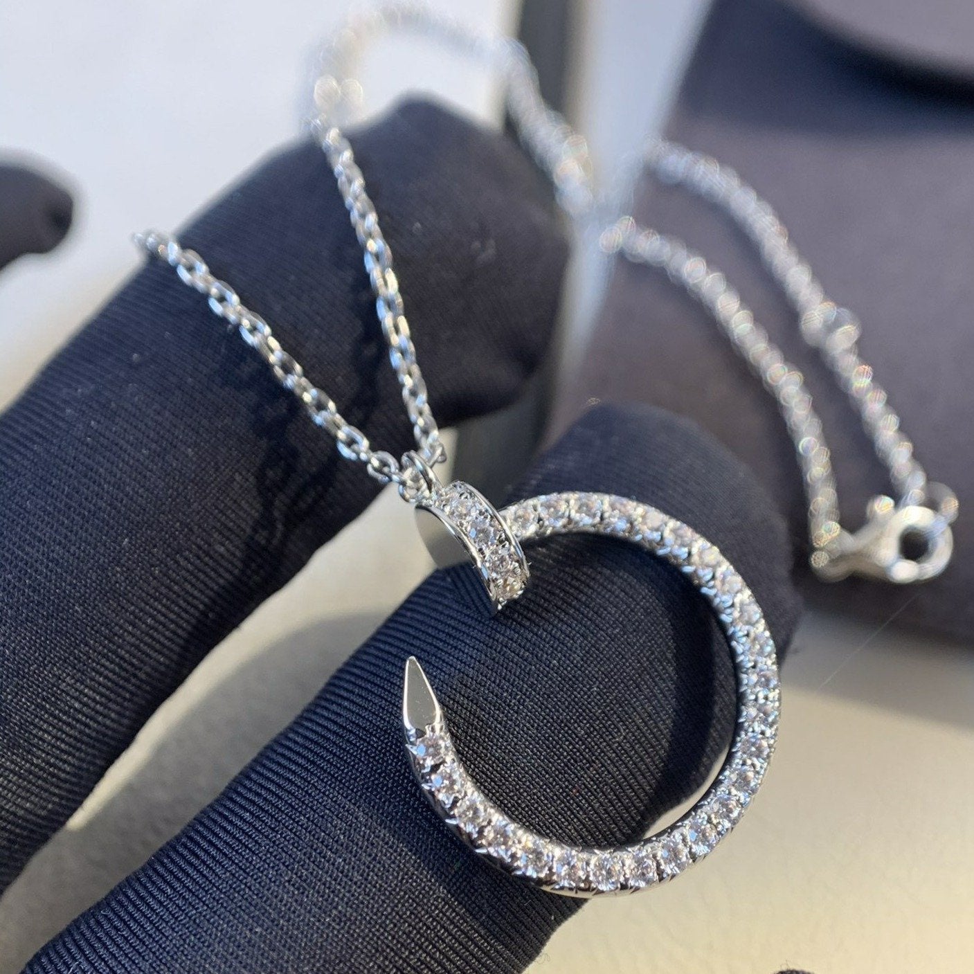 [Love More]JUSTE HALSKETTE SILBER DIAMANTEN 