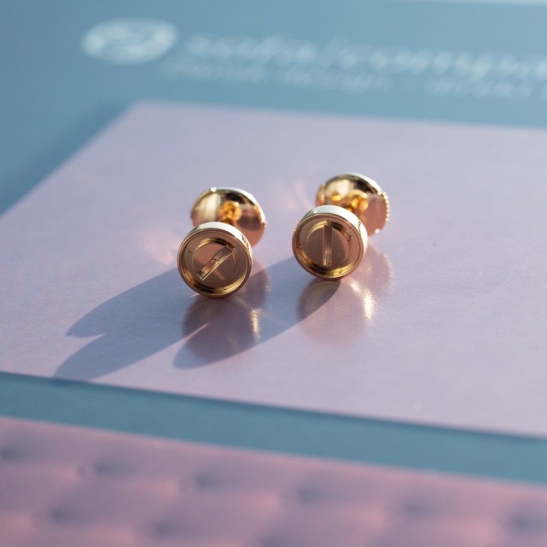 [Love More] LIEBE OHRRINGE ROSA GOLD 10MM