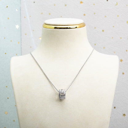 [Love More]PARENTESI NECKLACE SILVER DIAMOND