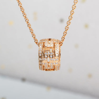 [Love More]PARENTESI NECKLACE PINK GOLD DIAMOND