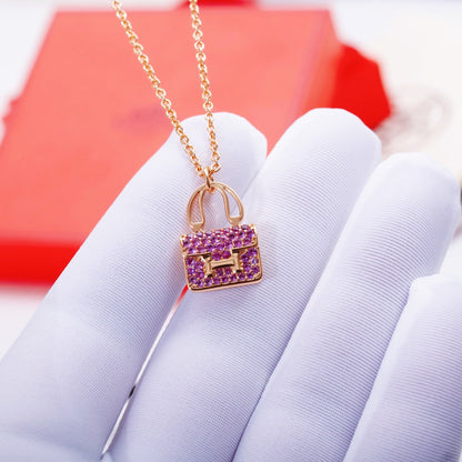 [Love More]CONSTANCE PEDANT PURPLE DIAMOND NECKLACE