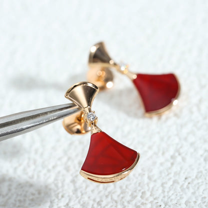 [Love More]DREAM Carnelian PINK GOLD EARRINGS