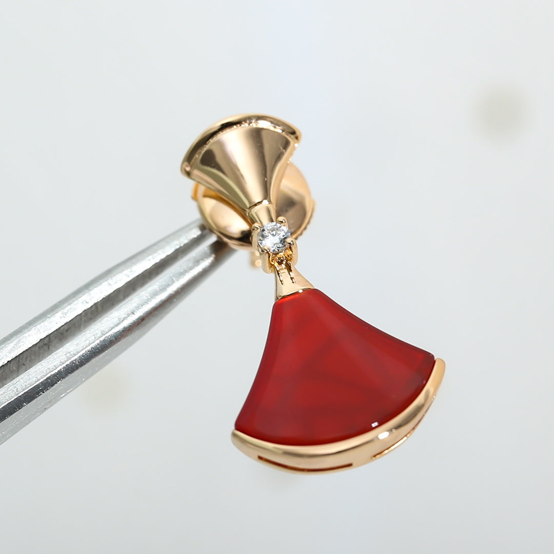 [Love More]DREAM Carnelian PINK GOLD EARRINGS