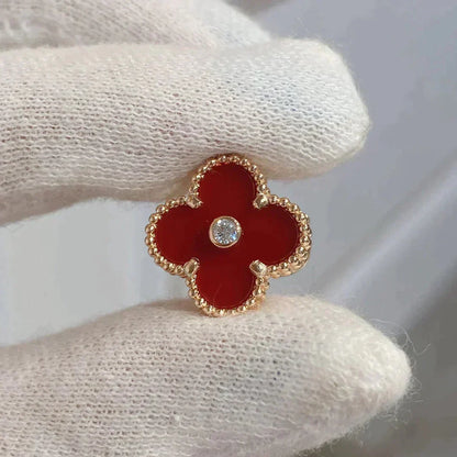 [Love More]CLOVER MEDIUM 1 MOTIFS CARNELIAN DIAMOND Ohrringe