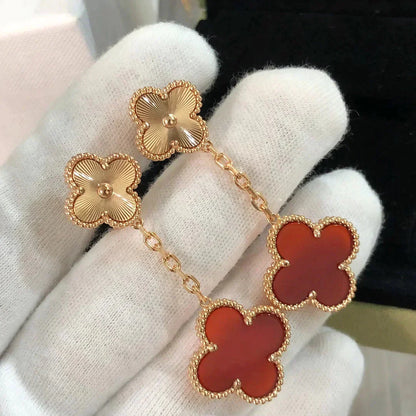 [Love More]CLOVER 2 MOTIV LASER CARNELIAN OHRRINGE