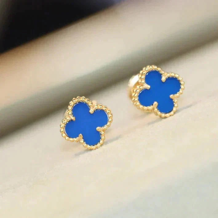 [Love More]CLOVER MINI 9.5MM TURQUOISE EARRINGS