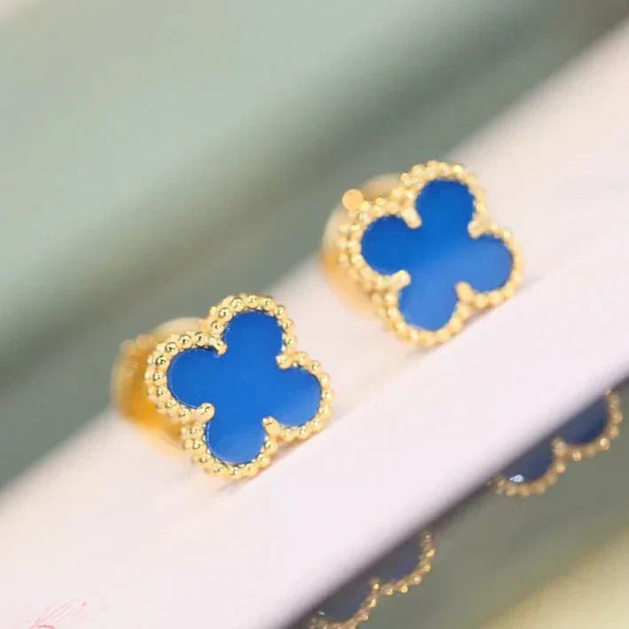 [Love More]CLOVER MINI 9.5MM TURQUOISE EARRINGS