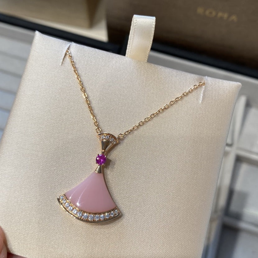 [Love More]TRAUM HALSKETTE ROSA OPAL