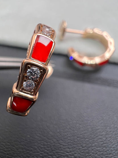 [Love More]SERPENTI KARNEOL ROTGOLD OHRRINGE