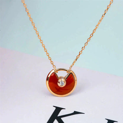 [Love More]AMULETTE GOLD CARNELIAN ONYX NECKLACE