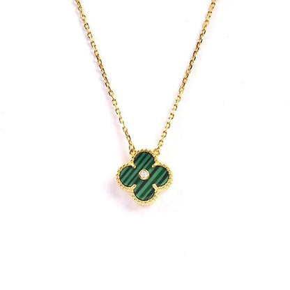 [Love More]CLOVER 15MM DIAMOND TURQUOISE NECKLACE