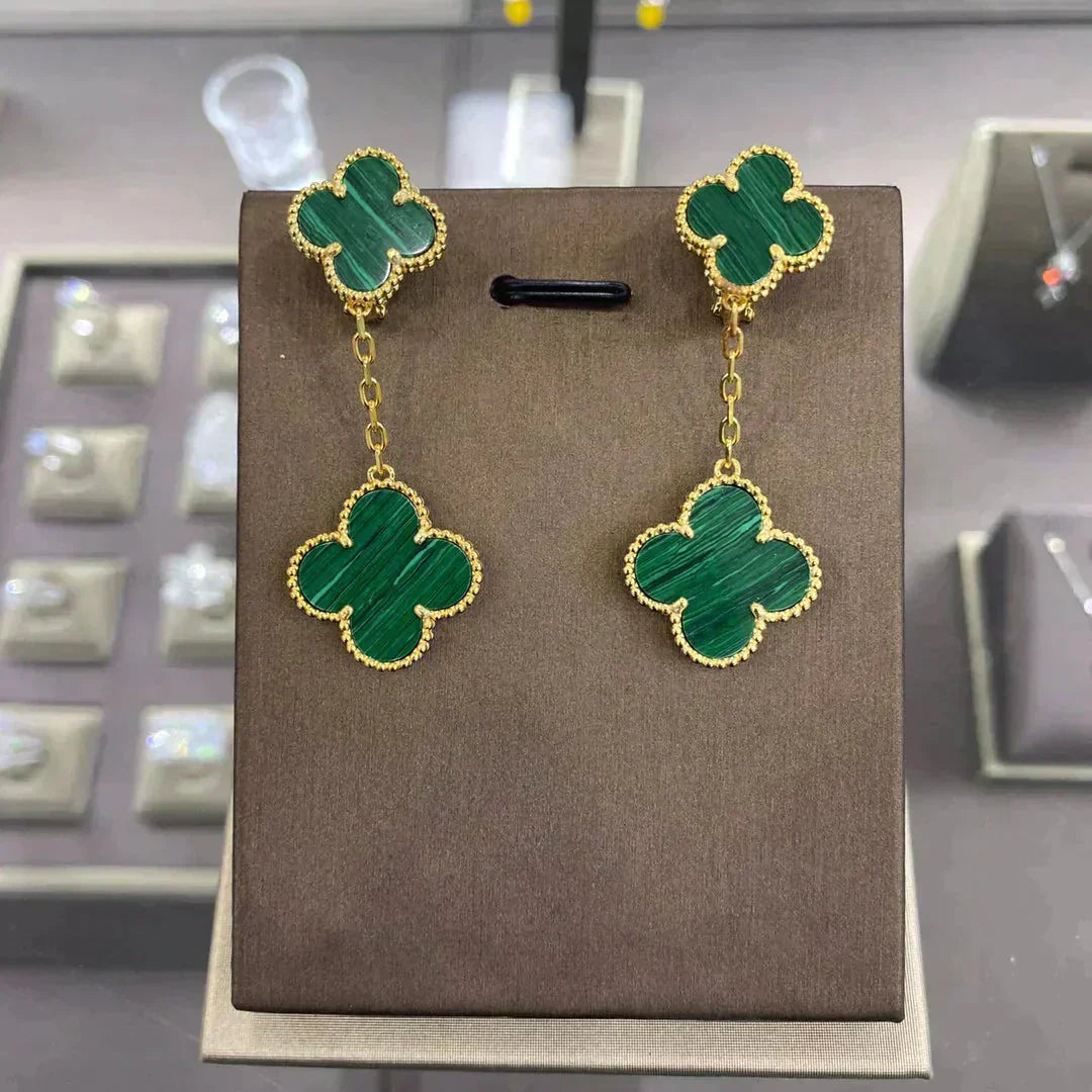 [Love More]CLOVER 2 MOTIFS  EARRINGS (MULTIPLE CHOICESC