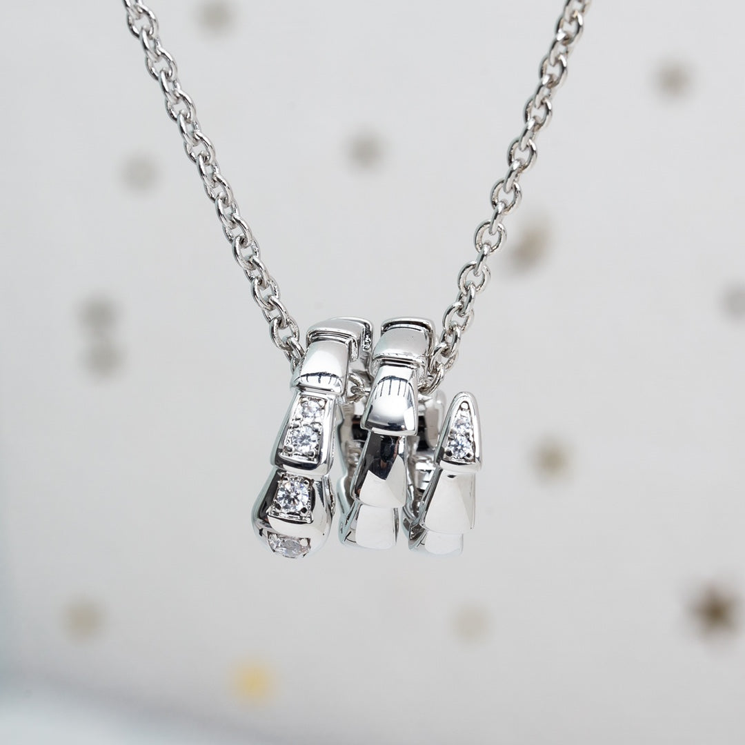 [Love More]SERPENTI SILVER NECKLACE DIAMOND