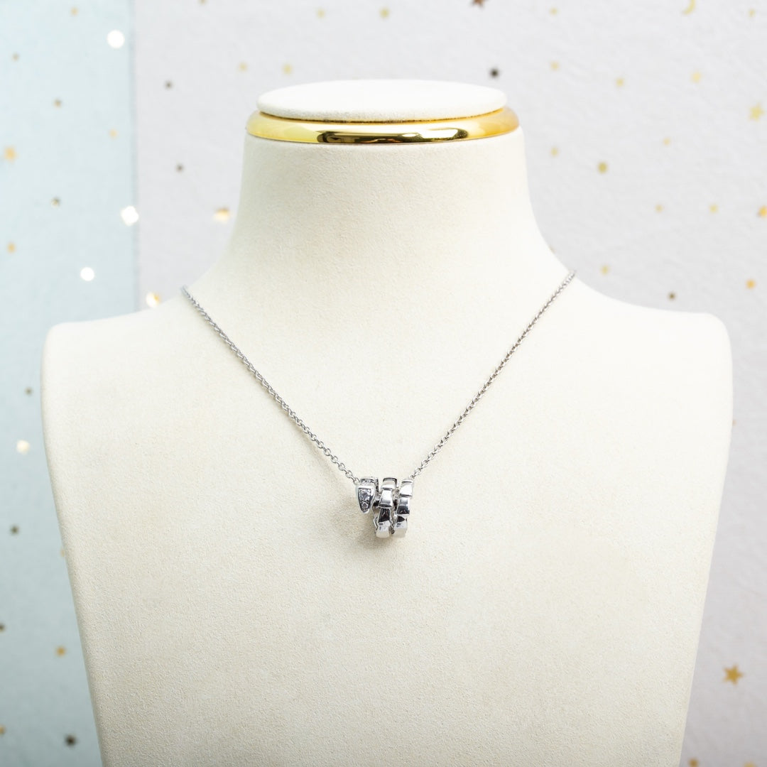 [Love More]SERPENTI SILVER NECKLACE DIAMOND