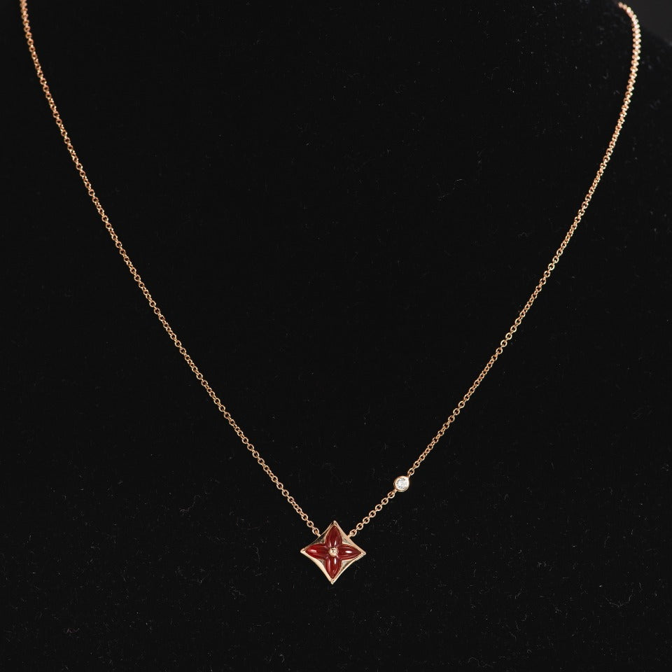 [Love More]STAR NECKLACE PINK GOLD 1 DIAMOND