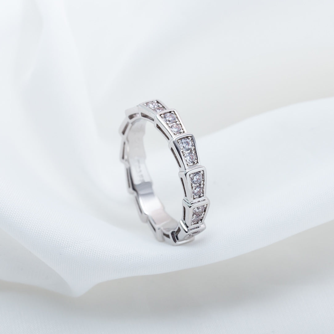 [Love More]SERPENTI RING SILVER DIAMOND PAVED 3MM