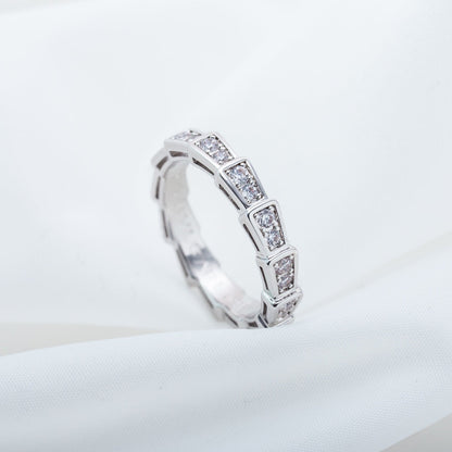 [Love More]SERPENTI RING SILVER DIAMOND PAVED 3MM