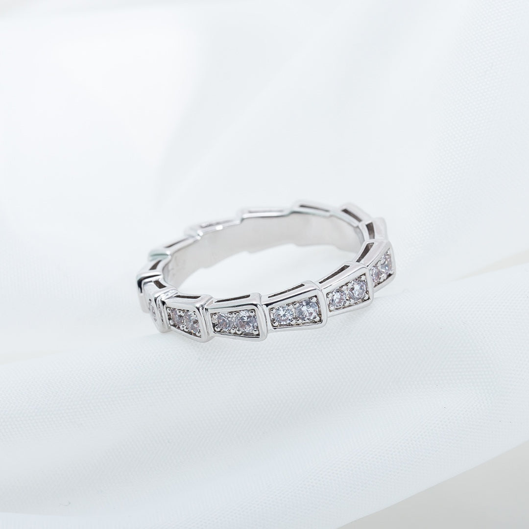 [Love More]SERPENTI RING SILVER DIAMOND PAVED 3MM