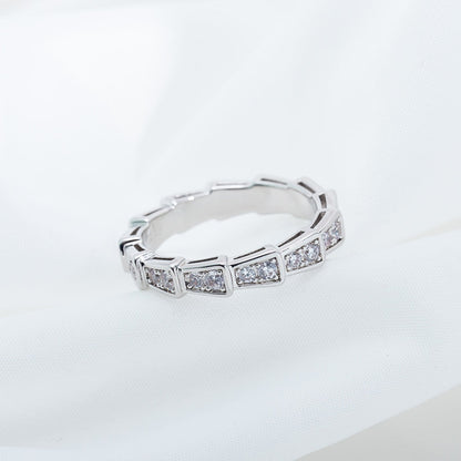 [Love More]SERPENTI RING SILVER DIAMOND PAVED 3MM