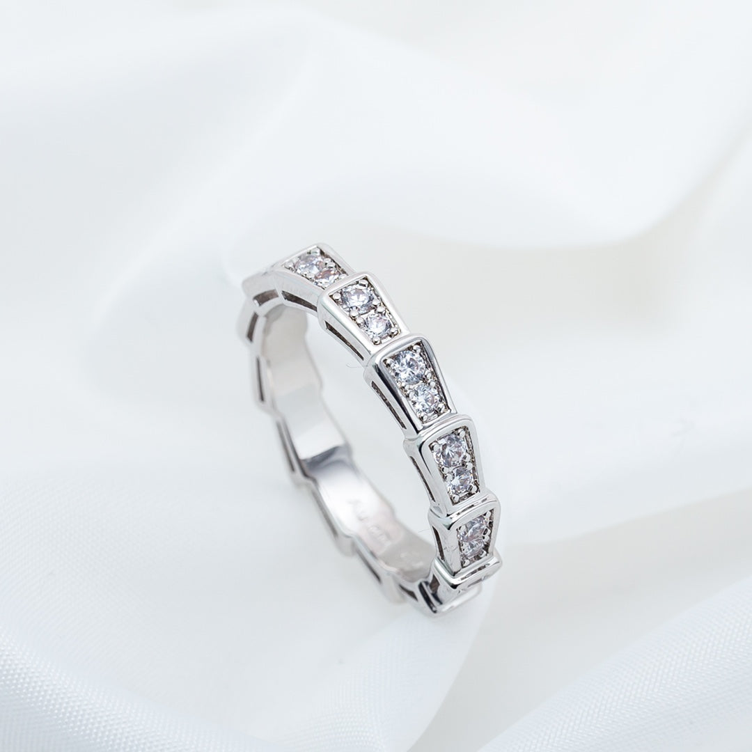 [Love More]SERPENTI RING SILVER DIAMOND PAVED 3MM