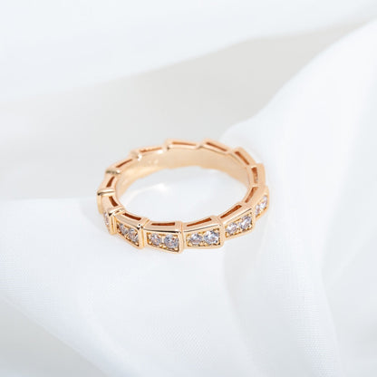 [Love More]SERPENTI RING PINK GOLD DIAMOND PAVED 3MM