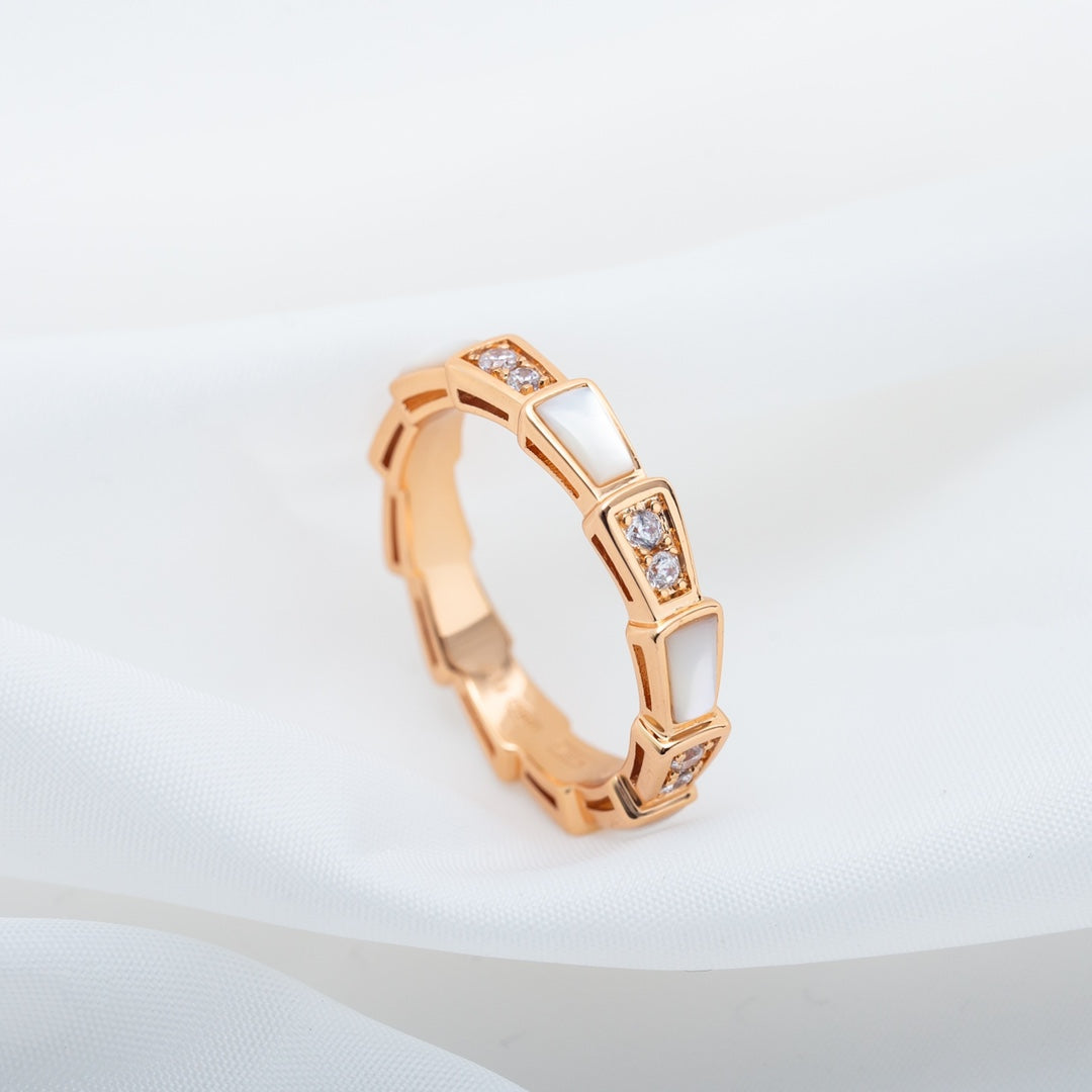 [Love More]SERPENTI RING PINK GOLD DIAMOND MOP 3MM