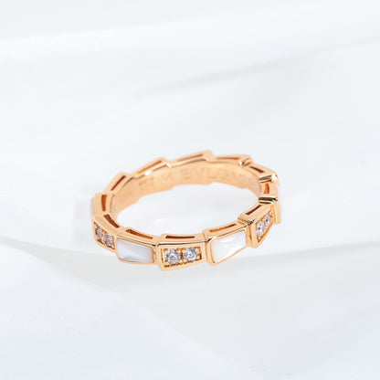 [Love More]SERPENTI RING PINK GOLD DIAMOND MOP 3MM