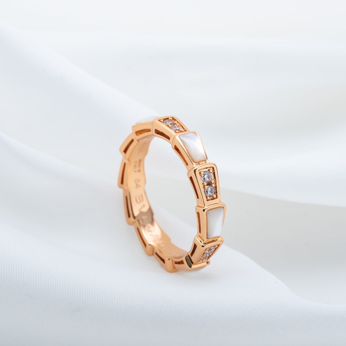 [Love More]SERPENTI RING PINK GOLD DIAMOND MOP 3MM