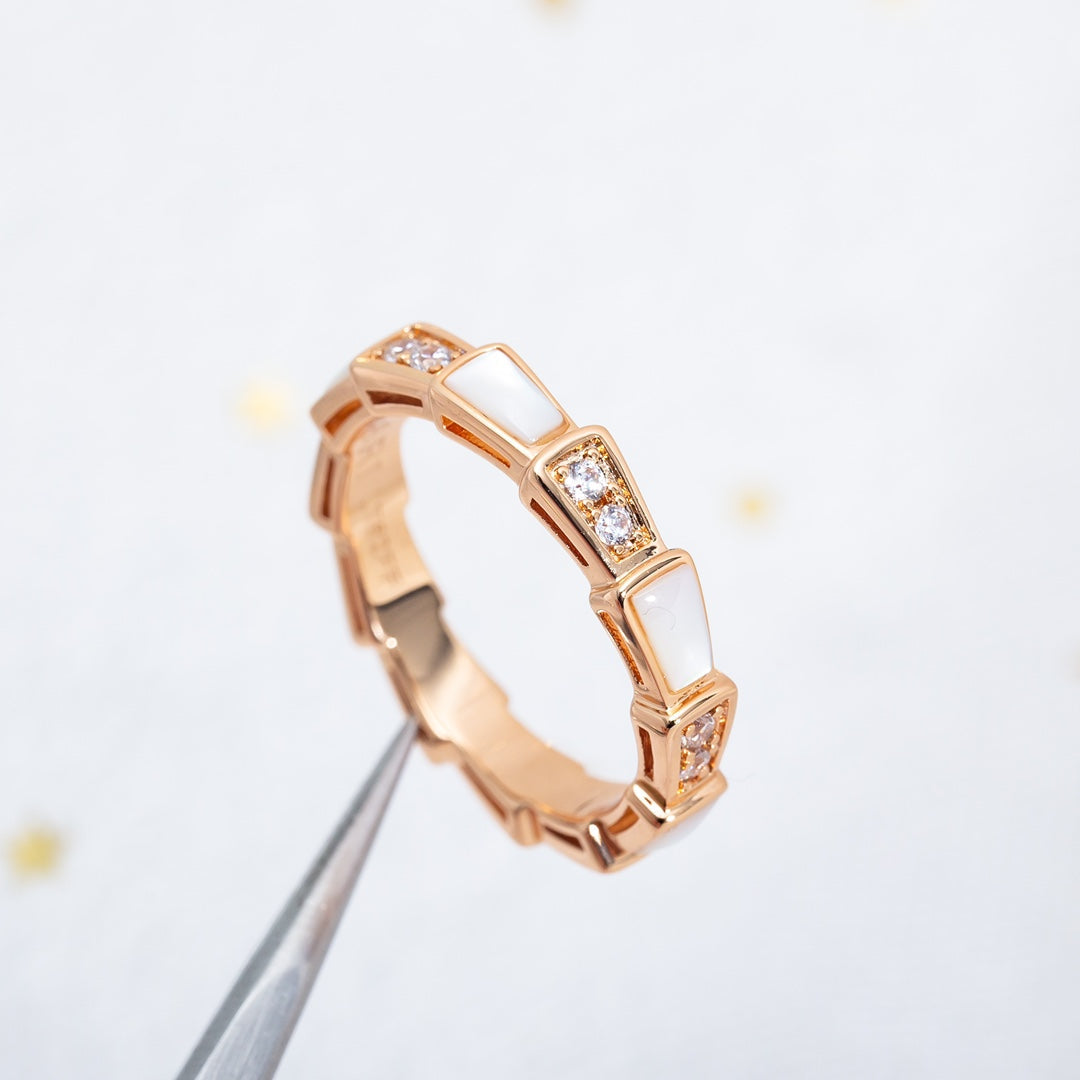 [Love More]SERPENTI RING PINK GOLD DIAMOND MOP 3MM