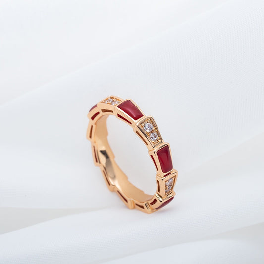 [Love More]SERPENTI RING ROTGOLD KARNEOL DIAMANT 3MM