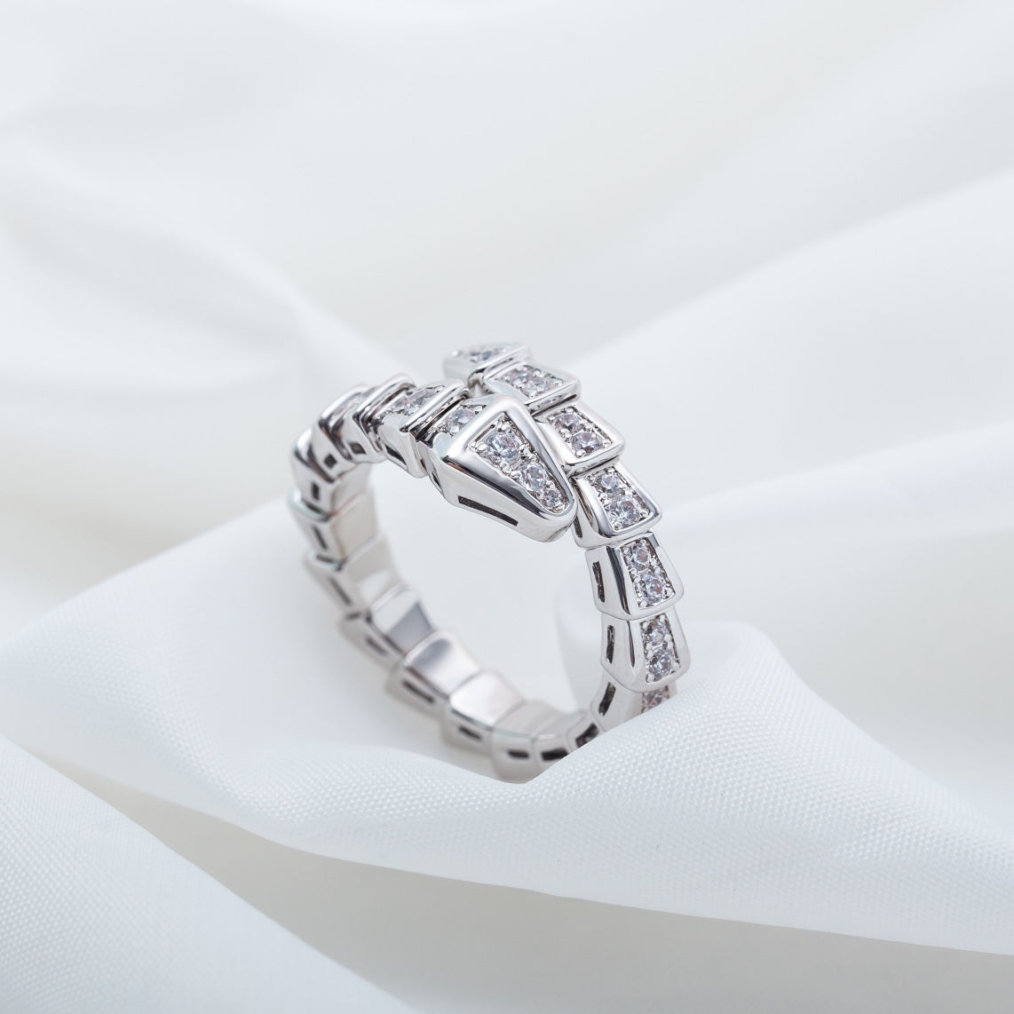 [Love More]SERPENTI RING SILBER DIAMANT GEPAART 4MM