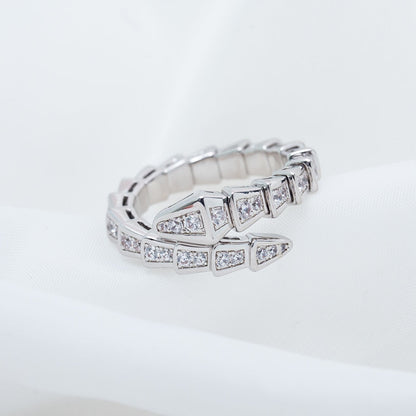 [Love More]SERPENTI RING SILBER DIAMANT GEPAART 4MM