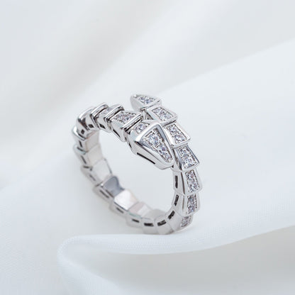 [Love More]SERPENTI RING SILBER DIAMANT GEPAART 4MM