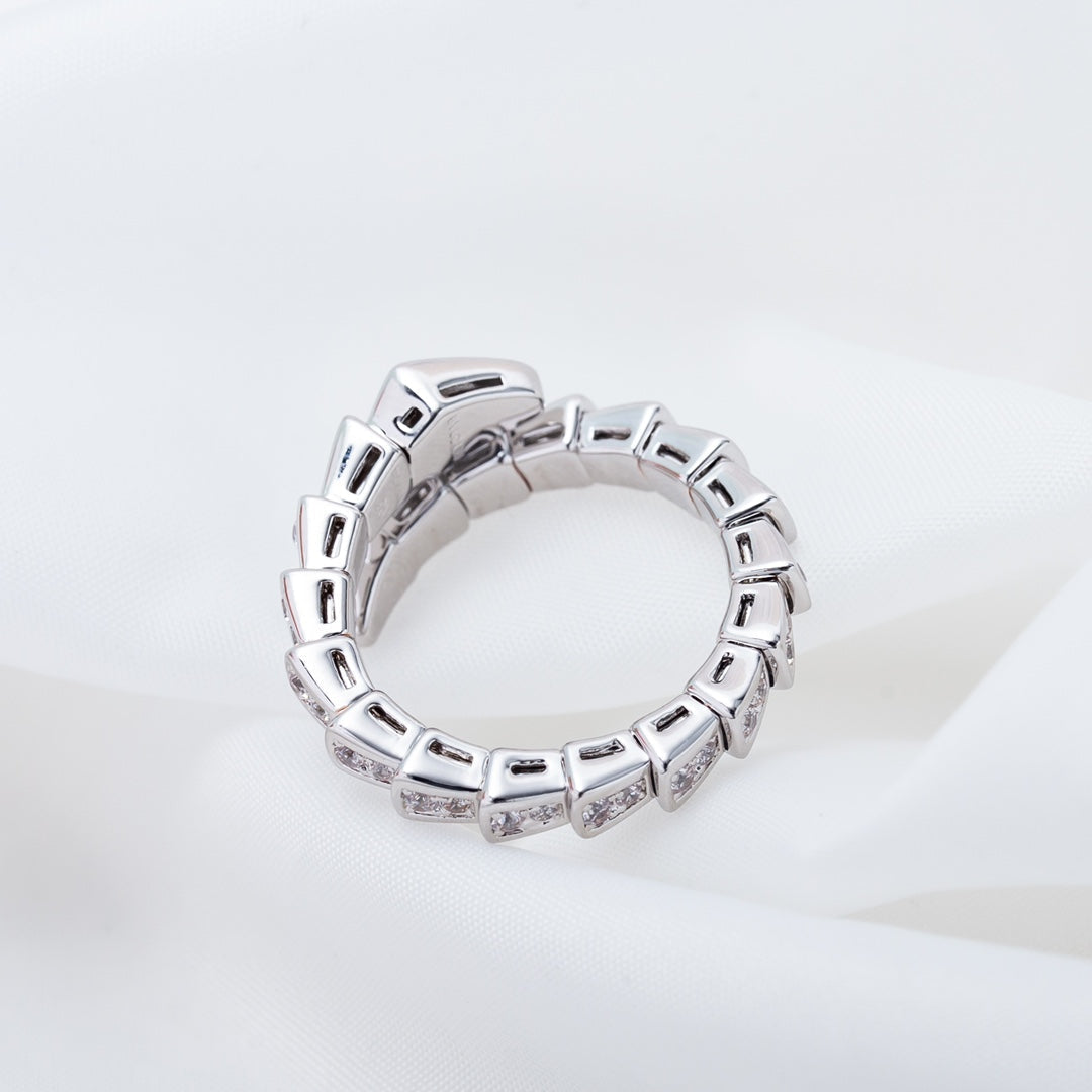 [Love More]SERPENTI RING SILVER DIAMOND PAVED 4MM