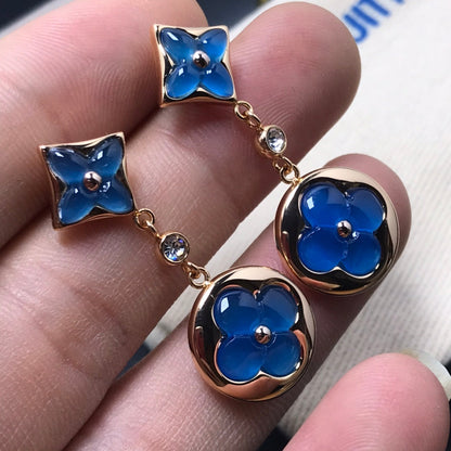 [Love More]STAR AND SUN AGATE DIAMOND EARRINGS