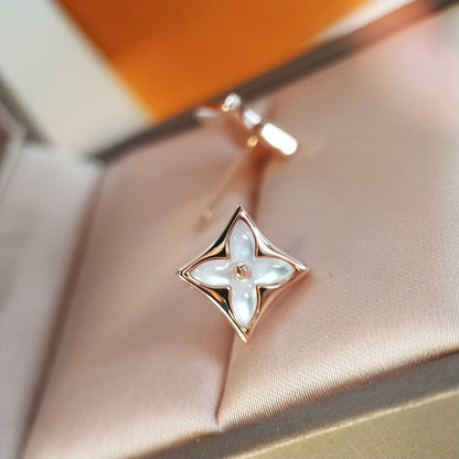 [Love More]STAR MOP PINK GOLD EARRINGS