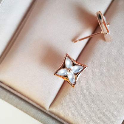 [Love More]STAR MOP PINK GOLD EARRINGS