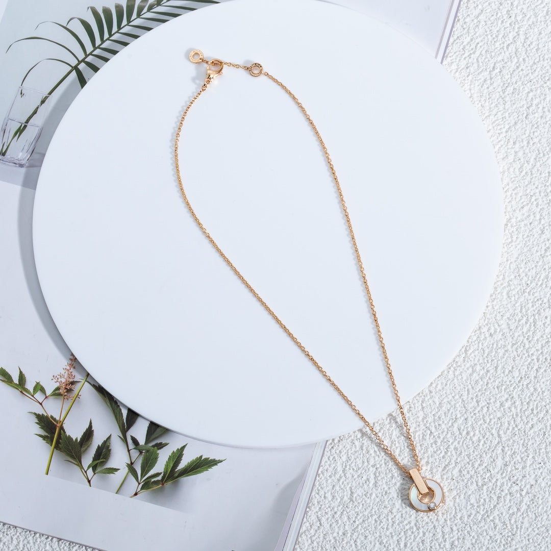 [Love More]GARI NECKLACE PINK GOLD MOP