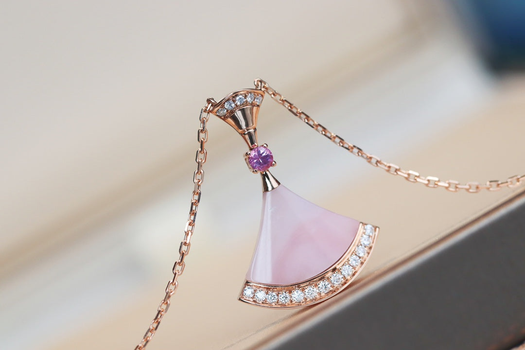 [Love More]TRAUM HALSKETTE ROSA MOP DIAMANT