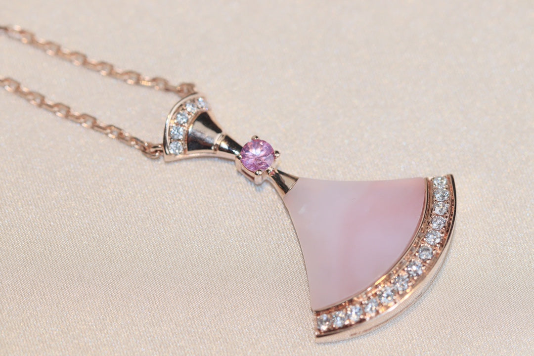 [Love More]TRAUM HALSKETTE ROSA MOP DIAMANT