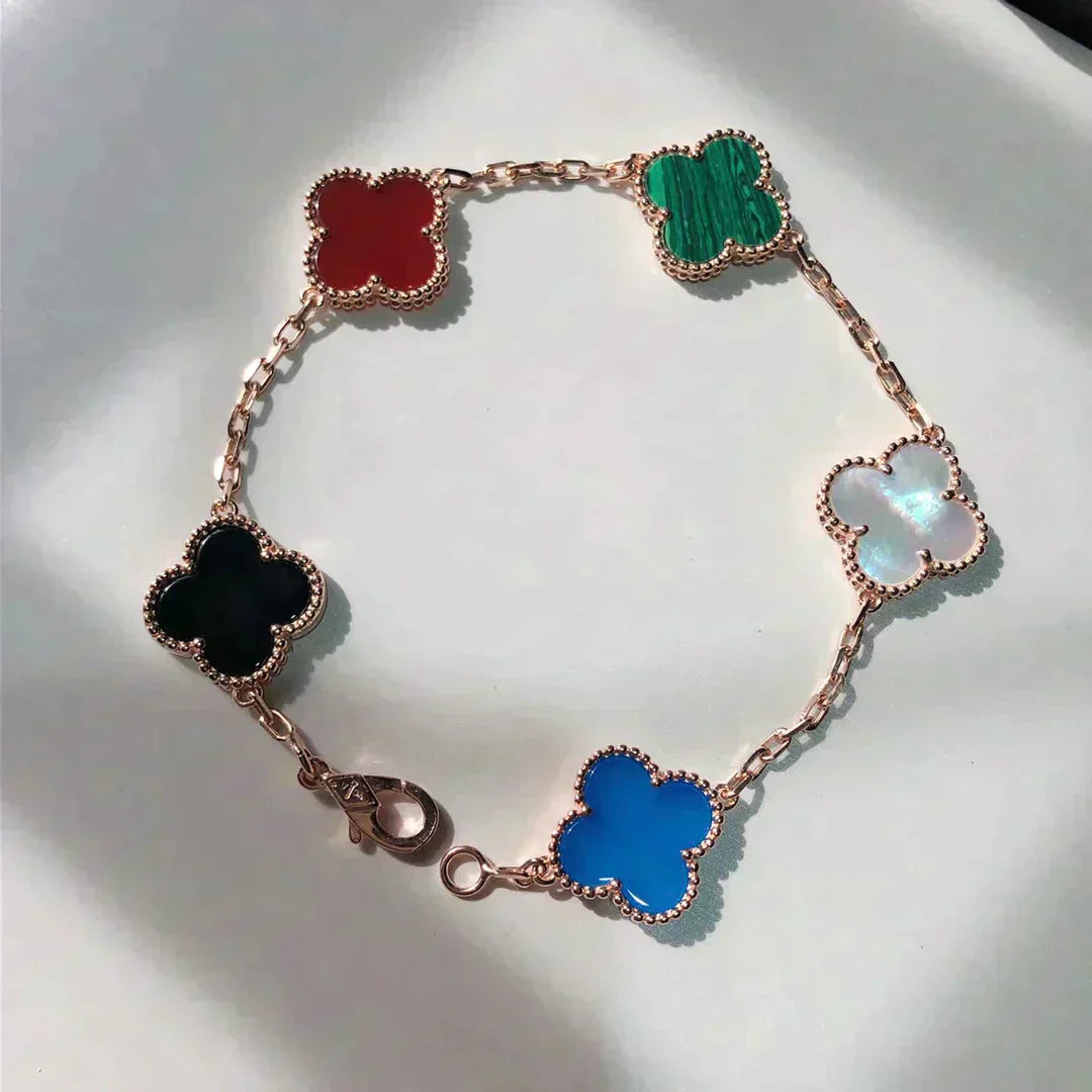 [Love More]CLOVER 5 MOTIFS MULTICOLOR  BRACELET