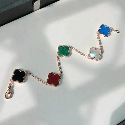 [Love More]CLOVER 5 MOTIFS MULTICOLOR  BRACELET