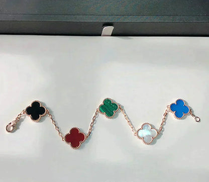 [Love More]CLOVER 5 MOTIFS MULTICOLOR  BRACELET