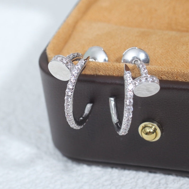 [Love More]JUSTE EARRINGS 12.75MM SILVER DIAMOND