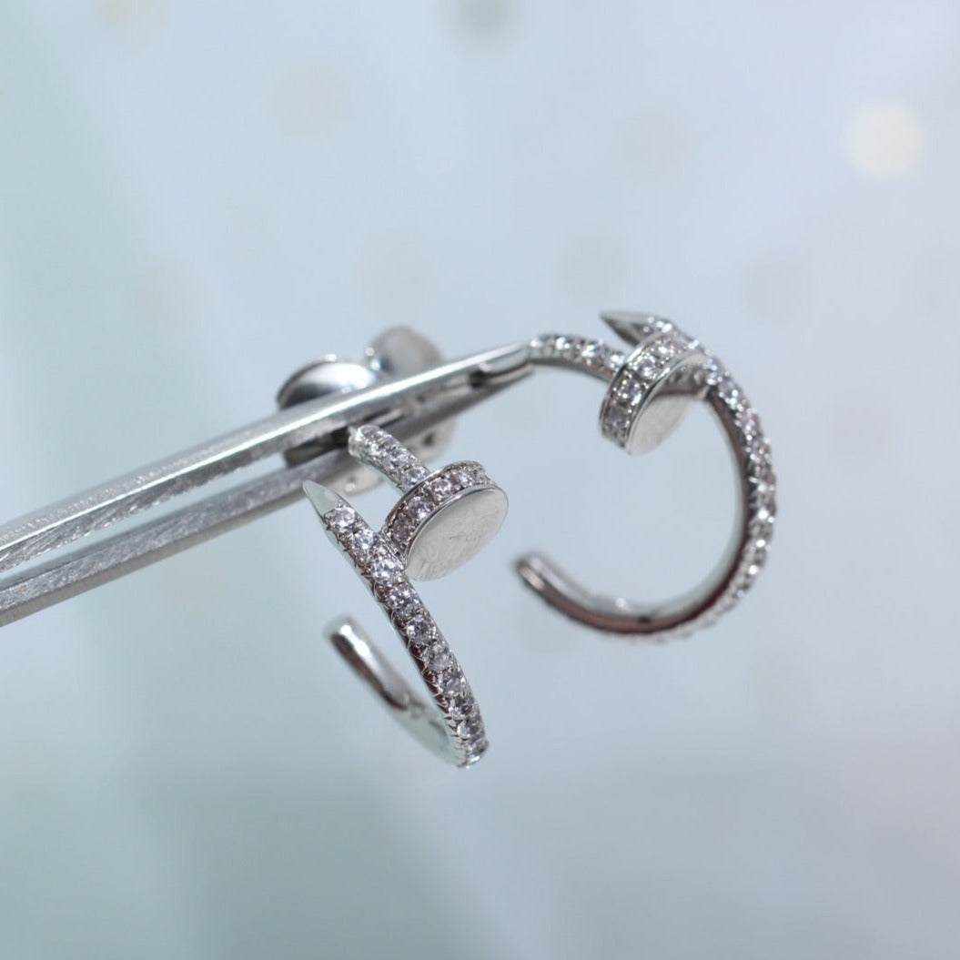 [Love More]JUSTE EARRINGS 12.75MM SILVER DIAMOND